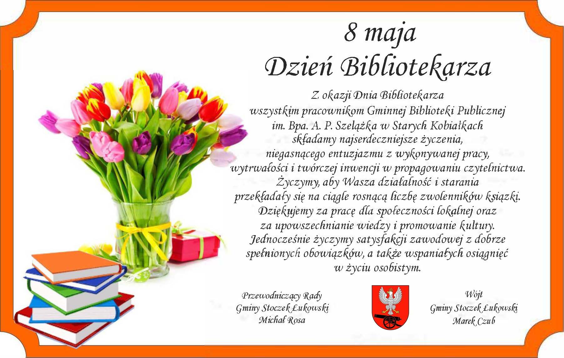 Życzenia Dzień Bibliotekarza.